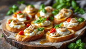 Crostini con burrata e acciughe del Cantabrico: l'antipasto elegante che si prepara in 5 minuti