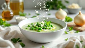 Vellutata di piselli freschi e menta, il primo piatto leggero che segna l'arrivo della primavera