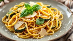 Pasta alla Nerano con zucchine e provolone del Monaco: il segreto è nella doppia frittura