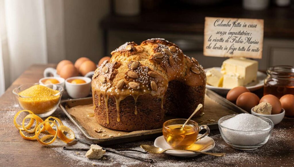 Colomba fatta in casa senza impastatrice: la ricetta di Fulvio Marino che lievita in frigo tutta la notte