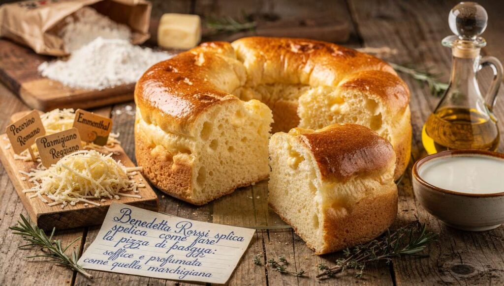 Benedetta Rossi spiega come fare la pizza di Pasqua al formaggio: soffice e profumata come quella marchigiana