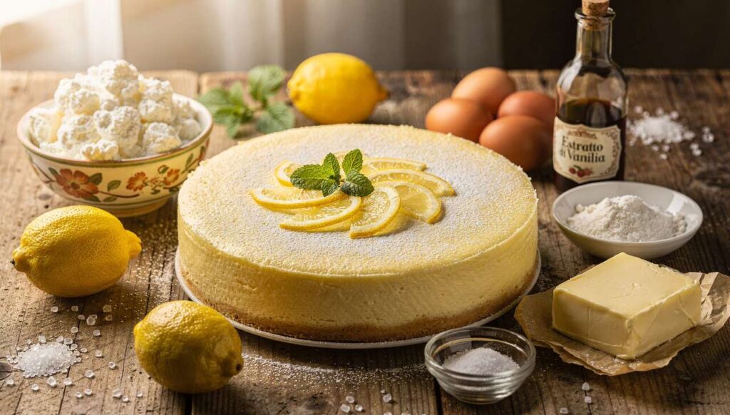 Gateau cremosissimo di ricotta e limone: dolce goloso senza farina