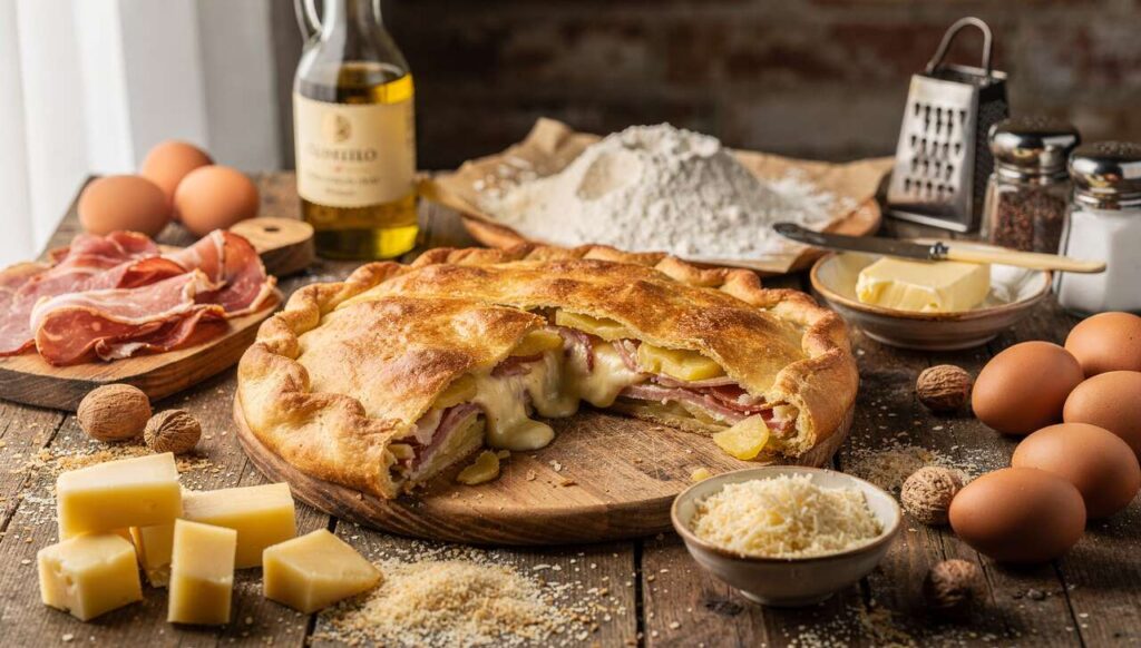 Schiacciata di patate e speck: la ricetta sfiziosa e con ripieno gustoso e filante