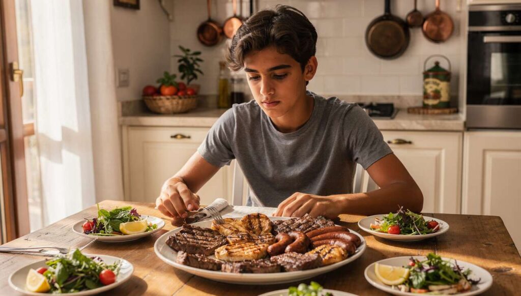 Il 47% dei ragazzi italiani mangia troppa carne: i rischi per la salute secondo la SINU
